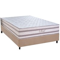 Cama Box Casal: Colchão Molas Ensacadas Paropas Soul + Base CRC Suede Clean (138x188)