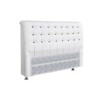 Painel de Cama Box Estofada King Dama Plus Corano Branco/Preto - Simbal