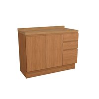 Balcão de Cozinha c/ Tampo Ciela R626 c/ 2 Portas e 3 Gavetas 120cm Canela - Kappesberg