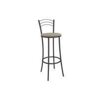 Banqueta Sala de Jantar Petra 1B700PRF Aço 1 Un Preto/Linho Bege Fendi - Kappesberg