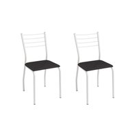 Cadeira Sala de Jantar Malta 2C140BR Aço Kit 2 Un Branco/ano Preto - Kappesberg