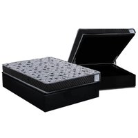 Cama Box Baú Casal: Colchão Anatômico Herval AG65 Vitre + Base CRC Suede Black (138x188)