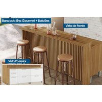 Balcão de Cozinha Modulado Burguesa c/ 3 Portas e 4 Gavetas Freijo/Grafite - Nesher