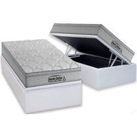 Conjunto Box Baú Solteiro: Colchão Espuma Probel D40 Guarda Costas Premium Hiper Firme + Base CRC Courano White (88x188)