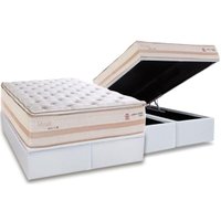 Conjunto Box Baú King: Colchão Molas Herval Maxspring Real + Base CRC Linhão White (193x203)