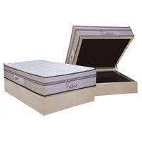 Cama Box Baú Casal: Colchão Molas MasterPocket Ensacadas Paropas Evidence + Base CRC Suede Clean (138x188)