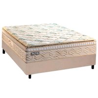Conjunto Box Casal: Colchão Molas Paropas Ensacadas Eco Bamboo + Base CRC Suede Clean (138x188)