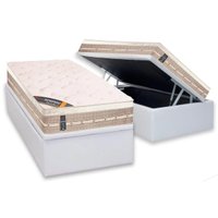 Conjunto Box Baú Solteiro: Colchão Molas Castor Bonnel Premium Tecnopedic + Base CRC Courano Black (88x188)