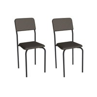 Cadeira Sala de Jantar Ibiza 2C133PRF Aço Kit 2 Un Preto/ano Marrom - Kappesberg