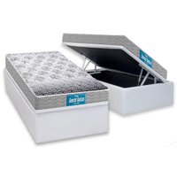Cama Box Baú Solteiro: Colchão Ortopédico Probel D45 / EP Guarda Costas PróExtreme + Base CRC Corano White(88x188)
