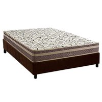 Cama Box Casal: Colchão Molas Bonnel Herval Assis + Base CRC Suede Brown (138x188)