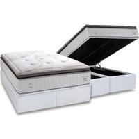 Cama Box Baú King: Colchão Molas MasterPocket Ensacadas Herval C1725 + Base CRC Linhão White (193x203)