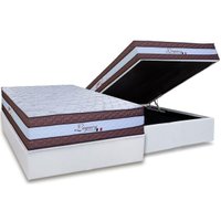 Cama Box Baú Casal: Colchão Molas MasterPocket Ensacadas Paropas Legacy White + Base CRC Linhão White (138x188)