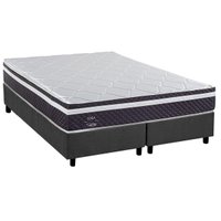 Cama Box King: Colchão Molas Ensacadas Herval C1789 + Base CRC Suede Gray (193x203)