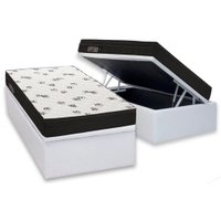 Conjunto Box Baú Solteiro: Colchão Espuma Ortobom D45 Light Saúde + Base CRC Courano White (88x188)