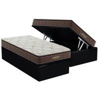 Cama Box Baú Solteiro: Colchão Ortopédico Probel Guarda Costas Extra Firme + Base CRC Suede Black (88x188)