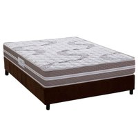 Cama Box Casal: Colchão Espuma D33 Herval Long Live + Base CRC Suede Brown (138x188)
