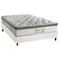 Cama Box Casal: Colchão Molas MasterPocket Ensacadas Herval Monte Carlo Visco + Base CRC Corano White (138x188)