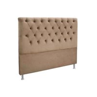 Painel de Cama Box Estofada Casal Embaixatriz Plus Suede Bege - Simbal