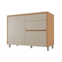 Balcão de Cozinha Modulado c/ Tampo Condessa c/ 1 Porta e 3 Gavetas 120cm Carvalho/Greice - Nesher
