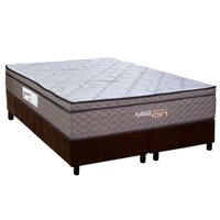 Cama Box King: Colchão Magnético Paropas c/ Vibro Massagem Aplause Smart Brown + Base CRC Suede Brown (193x203)