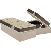 Cama Box Baú Solteiro: Colchão Espuma D33 Orthoflex / EP Matera + Base CRC Suede Clean(88x188)