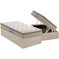 Conjunto Box Baú Solteiro: Colchão Espuma Probel D45 Guarda Costas + Base CRC Suede Clean (88x188)
