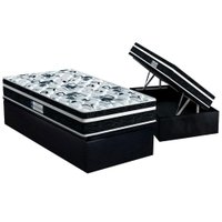 Cama Box Baú Solteiro: Colchão Ortopédico Probel D28 / EP ProDormir Advanced Tech1000 Plus + Base CRC Suede Gray(88x188)