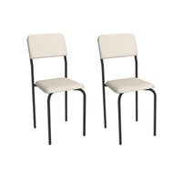 Cadeira Sala de Jantar Ibiza 2C133PRF Aço Kit 2 Un Preto/ano Bege - Kappesberg