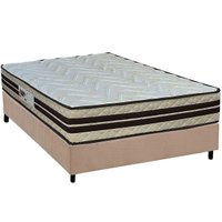 Cama Box Casal: Colchão Espuma D45 Paropas AG65 Confort New + Base CRC Suede Clean (138x188)