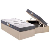Conjunto Box Baú Solteiro: Colchão Espuma Polar D45 Pérola + Base CRC Suede Clean (88x188)