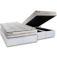 Cama Box Baú King: Colchão Ortopédico Paropas D33 Pasquale Plus + Base CRC Linhão White (193x203)