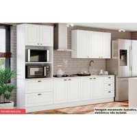 Kit de Cozinha Completa 5 Peças Americana Peças (1Aéreo+2Balcões+1Paneleiro+1Complemento) C5P30 Branco - Henn