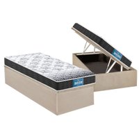 Cama Box Baú Solteiro: Colchão Anatômico Probel D28 Guarda Costas PróMiddle + Base CRC Suede Clean (88x188)