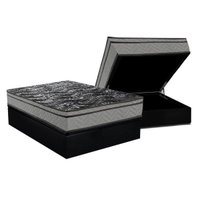 Cama Box Baú Casal: Colchão Ortopédico Paropas D28 Conforto Ultra Firme + Base CRC Suede Black (138x188)