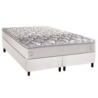 Cama Box King: Colchão Ortopédico Herval AG65 Santorini C1604 + Base CRC Corano White (193x203)