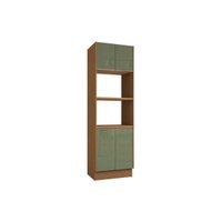 Paneleiro de Cozinha Vibra T630 c/ 4 Portas e 2 Nichos p/ Forno 70cm Canela/Verde Pistache Lacca - Kappesberg