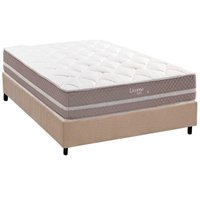 Conjunto Box Casal: Colchão Molas Herval Maxspring Livorno + Base CRC Suede Clean (138x188)