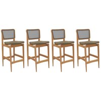 Banqueta Sala de Jantar Liz 1BMM009CA Premium Madeira Maciça Kit 4 Un Carvalho/Boucle Bege Fendi/Tela Bege - Kappesberg