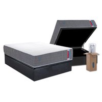 Conjunto Box Baú Casal: Colchão Espuma Herval D28 Singlecore + Base CRC Suede Gray (138x188)