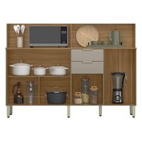 Kit de Cozinha Compacta Pitaya c/ 7 Portas e 2 Gavetas 178cm Amendola/Grafito Prime TX - Demóbile