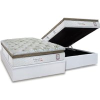 Conjunto Box Baú Casal: Colchão Molas Herval Ensacadas Imperatore Eco Bamboo + Base CRC Linhão White (138x188)