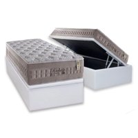 Conjunto Box Baú Solteiro: Colchão Molas D Angelis Anjos Ensacadas Richesse + Base CRC Courano White (88x188)