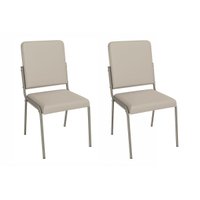 Cadeira Sala de Jantar Genebra 2C129NK Aço Kit 2 Un Niquel/Corano Bege - Kappesberg