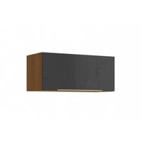 Armário Aéreo p/ Cozinha Vibra T653 c/ 1 Porta Basculante 80x35,5cm Canela/Grafite Lacca - Kappesberg