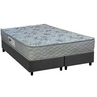 Cama Box King: Colchão Espuma D33 Paropas AG65 Double Fanton Gray + Base CRC Suede Gray (193x203)
