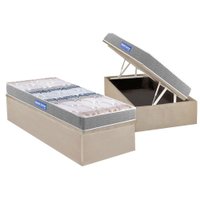 Conjunto Box Baú: Colchão Espuma Probel D45 Guarda Costas + Base CRC Suede Clean Solteiro (88x188)