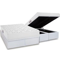 Conjunto Box Baú King: Colchão Espuma Herval D45 Top + Base CRC Linhão White (193x203)