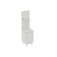 Conjunto de Banheiro c/ Pés BN3684 s/ Cuba c/ 1 Porta e Espelho Branco - Tecno Mobili