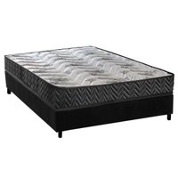 Conjunto Box Casal: Colchão Espuma Paropas D45 Pasquale Wave Black + Base CRC Suede Black (138x188)